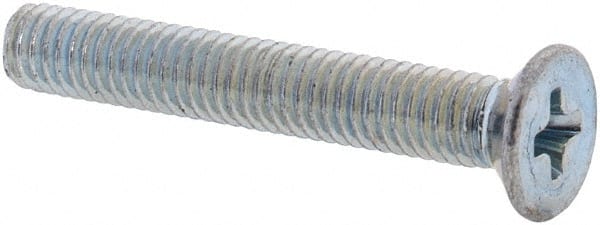 Value Collection - M3x0.50 Metric Coarse, 20mm OAL Phillips Drive Machine Screw - Flat Head, Grade 4.8 Steel, Zinc-Plated Finish, Without Washer - Exact Tooling