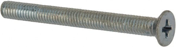 Value Collection - M3x0.50 Metric Coarse, 30mm OAL Phillips Drive Machine Screw - Flat Head, Grade 4.8 Steel, Zinc-Plated Finish, Without Washer - Exact Tooling