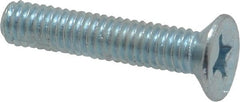 Value Collection - M4x0.70 Metric Coarse, 20mm OAL Phillips Drive Machine Screw - Flat Head, Grade 4.8 Steel, Zinc-Plated Finish, Without Washer - Exact Tooling