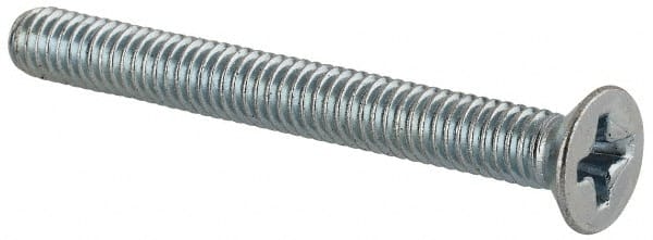 Value Collection - M4x0.70 Metric Coarse, 35mm OAL Phillips Drive Machine Screw - Flat Head, Grade 4.8 Steel, Zinc-Plated Finish, Without Washer - Exact Tooling