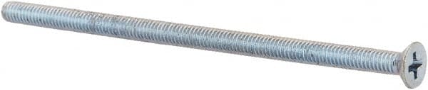Value Collection - M4x0.70 Metric Coarse, 80mm OAL Phillips Drive Machine Screw - Flat Head, Grade 4.8 Steel, Zinc-Plated Finish, Without Washer - Exact Tooling
