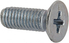Value Collection - M5x0.80 Metric Coarse, 14mm OAL Phillips Drive Machine Screw - Flat Head, Grade 4.8 Steel, Zinc-Plated Finish, Without Washer - Exact Tooling