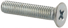 Value Collection - M5x0.80 Metric Coarse, 25mm OAL Phillips Drive Machine Screw - Flat Head, Grade 4.8 Steel, Zinc-Plated Finish, Without Washer - Exact Tooling