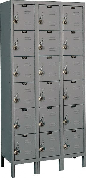 Hallowell - 18 Door, 6 Tier, Ready-Built Wardrobe & Box Lockers - Exact Tooling