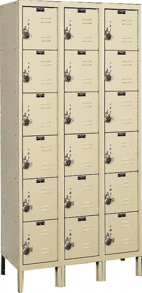 Hallowell - 18 Door, 6 Tier, Ready-Built Wardrobe & Box Lockers - Exact Tooling