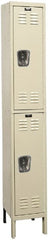 Hallowell - 2 Door, 2 Tier, Galvanite Corrosion Resistant Wardrobe & Box Lockers - Exact Tooling