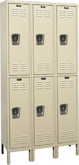 Hallowell - 6 Door, 2 Tier, Galvanite Corrosion Resistant Wardrobe & Box Lockers - Exact Tooling