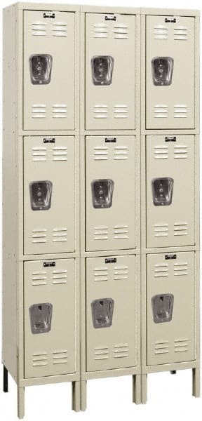 Hallowell - 9 Door, 3 Tier, Premium Wardrobe Lockers - Exact Tooling