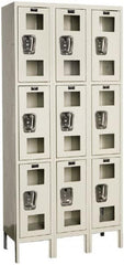 Hallowell - 9 Door, 3 Tier, Safety-View Wardrobe Lockers - Exact Tooling