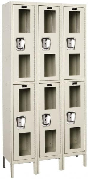 Hallowell - 6 Door, 2 Tier, Safety-View Wardrobe Lockers - Exact Tooling