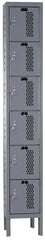 Hallowell - 6 Door, 6 Tier, Heavy-Duty Ventilated Wardrobe & Box Lockers - Exact Tooling