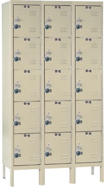 Hallowell - 15 Door, 5 Tier, Ready-Built Wardrobe & Box Lockers - Exact Tooling