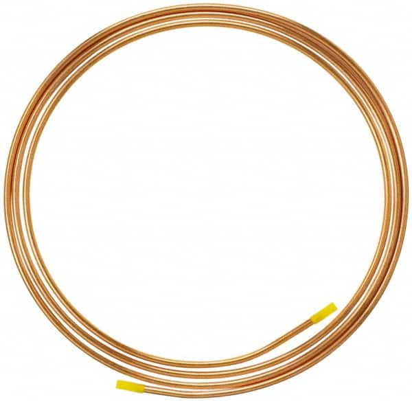 Mueller Industries - 10' Long, 1/4" OD, Grade Alloy 122 Copper Seamless Tube - 0.03" Wall Thickness, 4 Lb per Coil - Exact Tooling