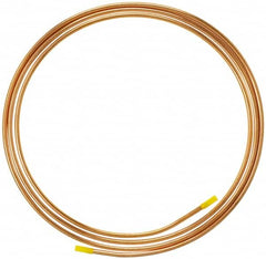 Mueller Industries - 10' Long, 3/8" OD, Grade Alloy 122 Copper Seamless Tube - 0.032" Wall Thickness, 6.7 Lb per Coil - Exact Tooling