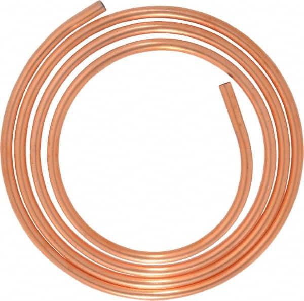 Mueller Industries - 1/2 Inch Outside Diameter x 10 Ft. Long, Copper Round Tube - 0.43 Inch Inside Diameter, 0.035 Inch Wall Thickness, Alloy 122 - Exact Tooling