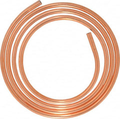 Mueller Industries - 1/2 Inch Outside Diameter x 10 Ft. Long, Copper Round Tube - 0.43 Inch Inside Diameter, 0.035 Inch Wall Thickness, Alloy 122 - Exact Tooling