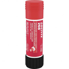 Loctite - 19 g Stick, Red, High Strength Semisolid Threadlocker - Series 268, 72 hr Full Cure Time, Hand Tool, Heat Removal - Exact Tooling