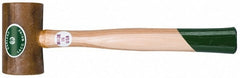 Garland - 1/2 Lb Head Weighted Rawhide Hammer - 9" Long Wood Handle - Exact Tooling