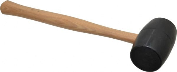 Garland - 1-3/16 Lb Head Rubber Mallet - 15-3/4" OAL, 13-1/2" Long Wood Handle - Exact Tooling