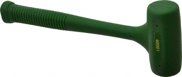 Garland - 16 oz Head 1-1/2" Face Diam Polyurethane Dead Blow Hammer - 10" OAL, Polyurethane Handle - Exact Tooling