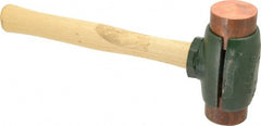 Garland - 6-1/2 Lb Head 2" Face Copper Split Head Hammer - Wood Handle - Exact Tooling