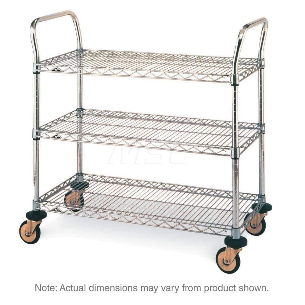 Metro - Carts; Type: Utility ; Load Capacity (Lb.): 375.000 ; Number of Shelves: 3 ; Width (Inch): 18 ; Length (Inch): 36 ; Height (Inch): 38 - Exact Tooling