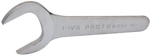 Proto - 1-11/16" Standard Service Open End Wrench - 7-5/8" OAL, Single End, Satin Finish, 30° Head Angle - Exact Tooling
