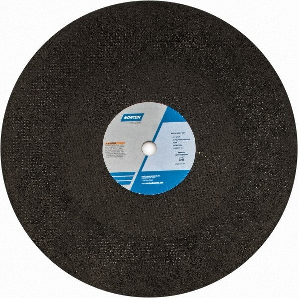 Norton - 20" Zirconia Alumina Cutoff Wheel - 3/16" Thick, 1" Arbor, 2,710 Max RPM, Use with Stationary Grinders - Exact Tooling