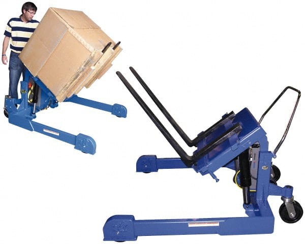 Vestil - 2,000 Lb Load Limit, Straddle Portable Tilting Table - 90° Tilting Angle, 2-5/8' Low Height - Exact Tooling