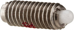 Gibraltar - 10-32, 0.468" Thread Length, 0.065" Plunger Projection, Stainless Steel Threaded Spring Plunger - 0.093" Max Plunger Diam, 0.468" Plunger Length, 0.75 Lb Init End Force, 2.5 Lb Final End Force - Exact Tooling