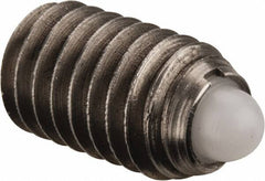 Gibraltar - 3/8-16, 5/8" Thread Length, 0.11" Plunger Projection, Stainless Steel Threaded Spring Plunger - 0.186" Max Plunger Diam, 0.625" Plunger Length, 1.5 Lb Init End Force, 5 Lb Final End Force - Exact Tooling