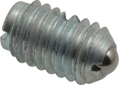 Gibraltar - 3/8-16, 0.187" Ball Diam, 5/8" Body Length, 0.048" Max Ball Reach, Threaded Ball Plunger - Steel Body, Steel Ball, 2.5 Lb Initial End Force, 5 Lb Final End Force, Locking Element - Exact Tooling