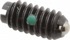 Gibraltar - 1/4-20, 0.125" Ball Diam, 17/32" Body Length, 0.035" Max Ball Reach, Threaded Ball Plunger - Steel Body, Steel Ball, 3 Lb Initial End Force, 7 Lb Final End Force, Locking Element - Exact Tooling