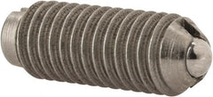 Gibraltar - 10-32, 0.093" Ball Diam, 33/64" Body Length, 0.025" Max Ball Reach, Threaded Ball Plunger - Stainless Steel Body, Stainless Steel Ball, 2 Lb Initial End Force, 5 Lb Final End Force - Exact Tooling