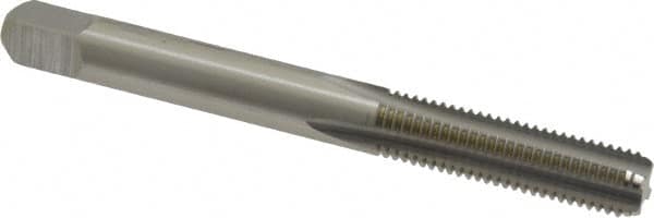 OSG - 1/4-28 UNF 4 Flute Bright Finish High Speed Steel Straight Flute Standard Hand Tap - Bottoming, Right Hand Thread, 2-1/2" OAL, 1" Thread Length, H1 Limit, Oversize - Exact Tooling