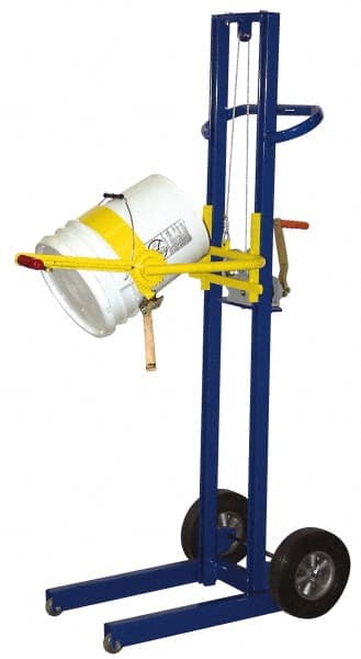 Vestil - 200 Lb Load Capacity, Pail Lifter/Dumper - Manual Hand Crank Cable Winch,52 Inches High, 58 Inches Lift Height - Exact Tooling