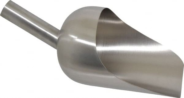 VOLLRATH - 52 oz Silver Stainless Steel Round Bottom Scoop - 5.3" Wide Bowl, 3.3" Handle Length, 12" OAL - Exact Tooling