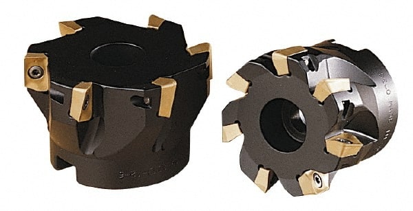 Kennametal - 5 Inserts, 2-1/2" Cut Diam, 3/4" Arbor Diam, 0.6" Max Depth of Cut, Indexable Square-Shoulder Face Mill - 0/90° Lead Angle, 1.56" High, AP.T 1604.., AP.W 1604.. & APEX 1604.. Insert Compatibility, Through Coolant, Series 7690 VA 16 - Exact Tooling