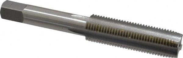 OSG - 1/2-20 UNF 4 Flute Bright Finish High Speed Steel Straight Flute Standard Hand Tap - Plug, Right Hand Thread, 3-3/8" OAL, 1-21/32" Thread Length, H1 Limit, Oversize - Exact Tooling