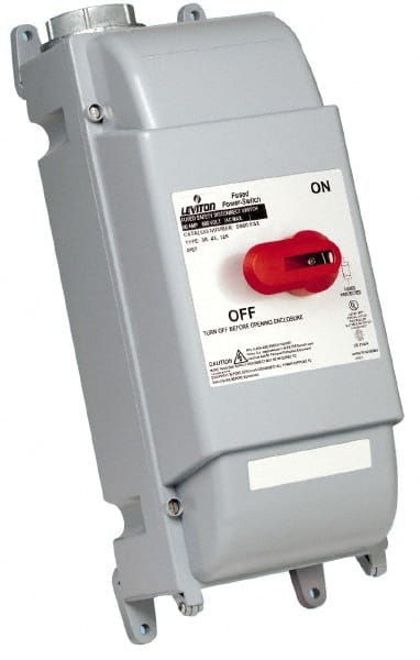 Leviton - 3 Phase, 600V, 3 Pole, 4X, Enclosed Fused Cam & Disconnect Switch - Exact Tooling