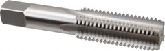OSG - 1-8 UNC 4 Flute Bright Finish High Speed Steel Straight Flute Standard Hand Tap - Bottoming, Right Hand Thread, 5-1/8" OAL, 2-1/2" Thread Length, H1 Limit, Oversize - Exact Tooling