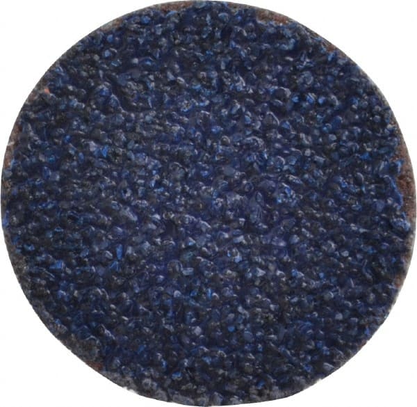 Tru-Maxx - 1-1/2" Disc Diam, 36 Grit, Zirconia Alumina Quick Change Disc - Type R Attaching System, Coated, Blue, Very Coarse Grade, 20,000 RPM - Exact Tooling