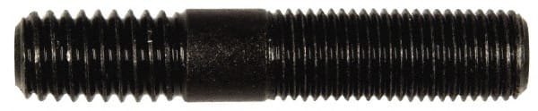 Dorman - 3/8-24 Long Thread, 3/8-16 Short Thread, 2" OAL Unequal Double Threaded Stud - Steel, Black Oxide Finish, 1" Long Thread Length, 5/8" Short Thread Length - Exact Tooling