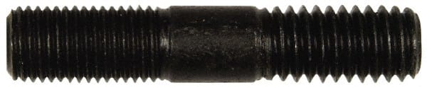 Dorman - 7/16-20 Long Thread, 7/16-14 Short Thread, 2-1/4" OAL Unequal Double Threaded Stud - Steel, Black Oxide Finish, 3/4" Long Thread Length, 3/4" Short Thread Length - Exact Tooling
