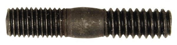 Dorman - 1/4-28 Long Thread, 1/4-20 Short Thread, 1-1/4" OAL Unequal Double Threaded Stud - Steel, Black Oxide Finish, 1/2" Long Thread Length, 1/2" Short Thread Length - Exact Tooling