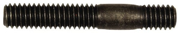 Dorman - 5/16-18 2" OAL Unequal Double Threaded Stud - Steel, Black Oxide Finish, 1" Long Thread Length, 7/16" Short Thread Length - Exact Tooling