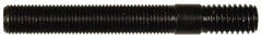 Dorman - 3/8-24 Long Thread, 3/8-16 Short Thread, 2" OAL Unequal Double Threaded Stud - Steel, Black Oxide Finish, 2" Long Thread Length, 5/8" Short Thread Length - Exact Tooling