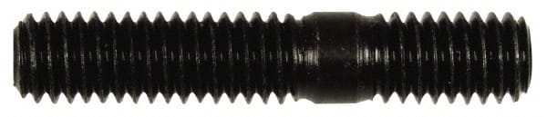 Dorman - 3/8-16 2" OAL Unequal Double Threaded Stud - Steel, Black Oxide Finish, 1-1/8" Long Thread Length, 5/8" Short Thread Length - Exact Tooling