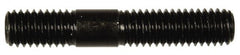 Dorman - 7/16-14 2-1/2" OAL Unequal Double Threaded Stud - Steel, Black Oxide Finish, 1-1/4" Long Thread Length, 3/4" Short Thread Length - Exact Tooling