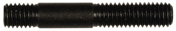 Dorman - 3/8-16 2-7/32" OAL Unequal Double Threaded Stud - Steel, Black Oxide Finish, 1-1/2" Long Thread Length, 7/16" Short Thread Length - Exact Tooling